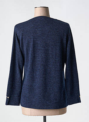 Pull tissage chiné manches longues bleu GALMALLA femme