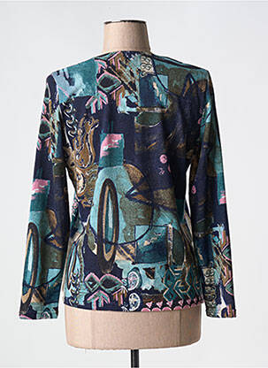 Pull coupe cintrée manches longues bleu GEVANA femme