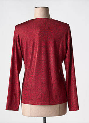 Top coupe cintrée manches longues rouge JEAN GABRIEL femme