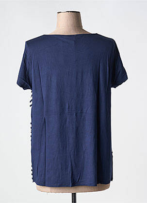 T-shirt col rond manches courtes bleu GALMALLA femme