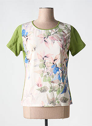 T-shirt sérigraphie manches courtes vert GALMALLA femme