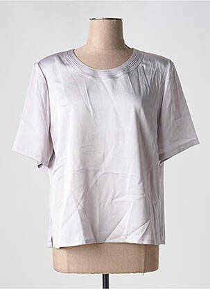 Top coupe fluide manches courtes argent SOMMERMANN femme