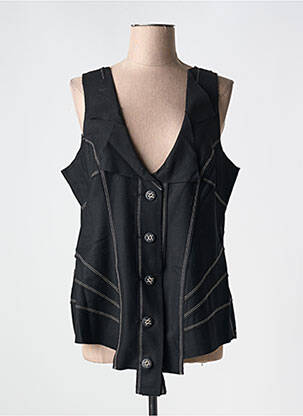 Gilet sans manche fermeture boutonnée sur le devant noir ALAIN WEIZ femme