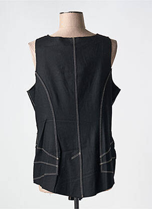 Gilet sans manche fermeture boutonnée sur le devant noir ALAIN WEIZ femme