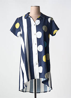 Tunique manches courtes bleu GALMALLA pour femme