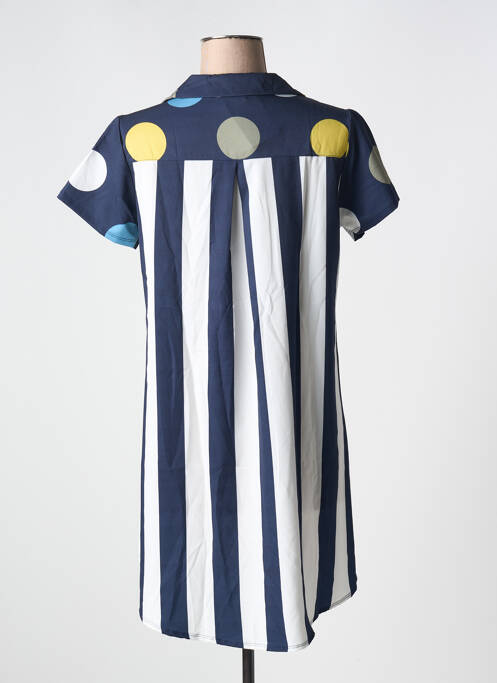 Tunique manches courtes tissage crêpe bleu GALMALLA femme