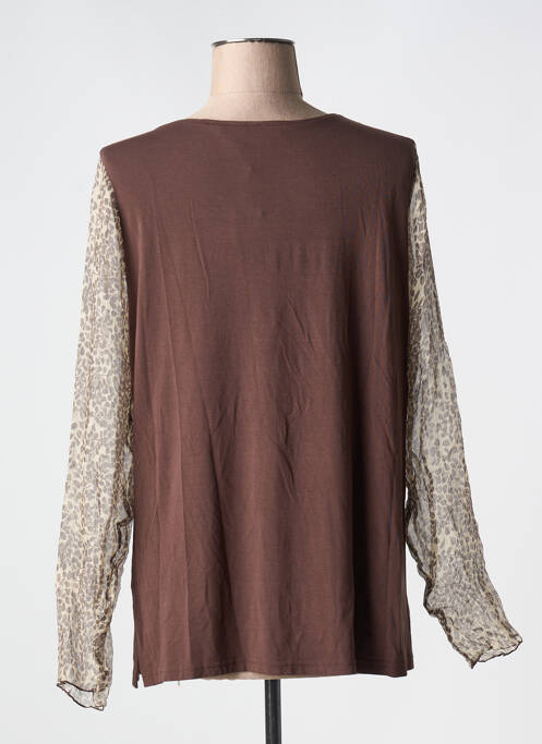 Top col carré manches longues marron ALAIN WEIZ femme