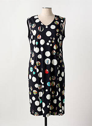 Robe mi-longue sans manche sans manche noir GEVANA femme