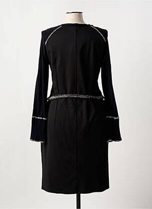 Robe mi-longue manches longues manches longues noir ANNA CRISTY femme
