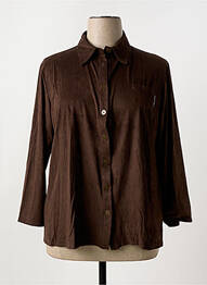 Chemisier coupe droite manches 3/4 marron CHRISTIAN MARRY femme