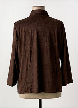 Chemisier coupe droite manches 3/4 marron CHRISTIAN MARRY femme