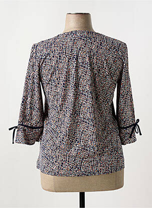 Top imprimé fantaisie manches 3/4 bleu GEVANA femme