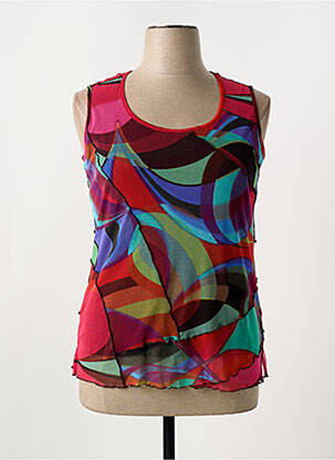 Top stretch sans manche rouge FRED SABATIER femme