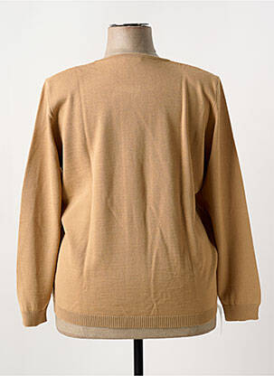 Gilet manches longues col rond beige MINO MORA femme