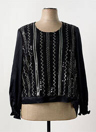Blouse col rond manches longues noir ATIAN femme