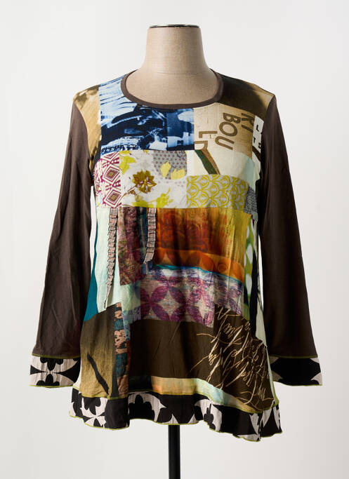 Tunique manches longues marron CHRISTIAN MARRY pour femme