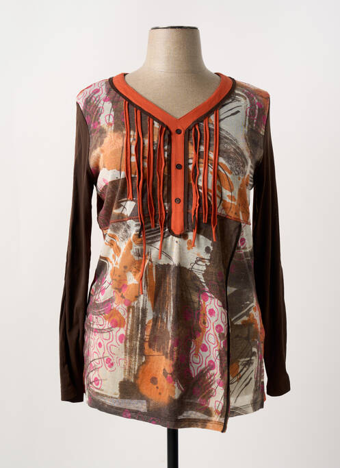 Tunique manches longues orange FRED SABATIER pour femme