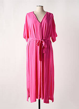 Robe longue manches courtes manches courtes rose MAT. femme