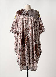 Tunique manches longues fermeture boutonnée sur le devant marron MAT. femme