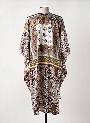 Tunique manches longues fermeture boutonnée sur le devant marron MAT. femme