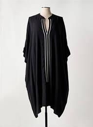 Robe mi-longue manches 3/4 manches 3/4 noir MAT. femme
