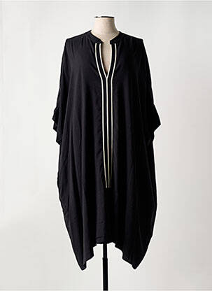 Robe mi-longue manches 3/4 manches 3/4 noir MAT. femme