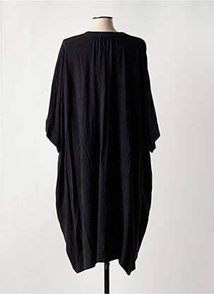 Robe mi-longue manches 3/4 manches 3/4 noir MAT. femme