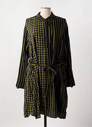 Robe mi-longue manches longues manches longues jaune MAT. femme