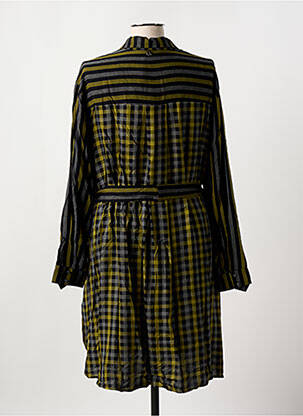 Robe mi-longue coupe fluide manches longues jaune MAT. femme
