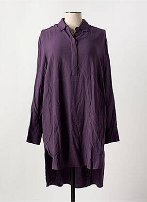 Tunique manches longues col chemisier violet MAT. femme