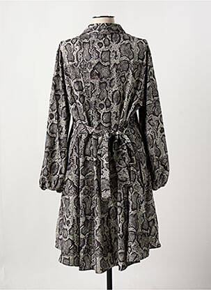 Robe mi-longue manches longues manches longues gris MAT. femme