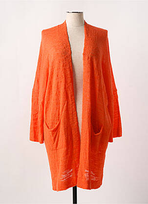 Gilet manches longues coupe cintrée orange MAT. femme