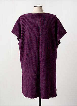 Pull tunique tissage chiné manches courtes violet MAT. femme