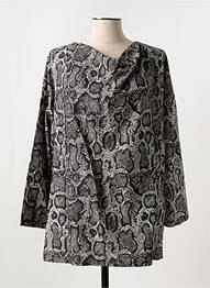 Blouse fermeture boutonnée au dos manches 3/4 gris MAT. femme