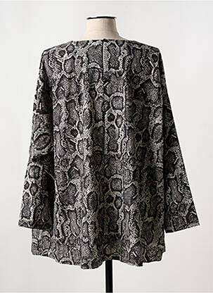 Blouse fermeture boutonnée au dos manches 3/4 gris MAT. femme