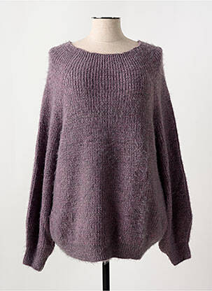 Pull resserrée sur le bas manches longues violet MAT. femme