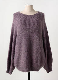 Pull tissage chiné manches longues violet MAT. femme