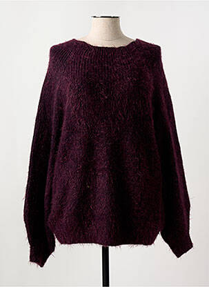 Pull stretch manches longues violet MAT. femme