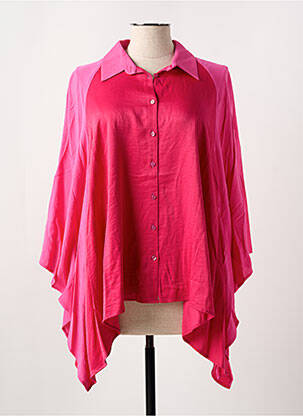 Tunique manches longues col chemisier rose MAT. femme