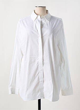 Chemisier coupe droite manches longues blanc MAT. femme