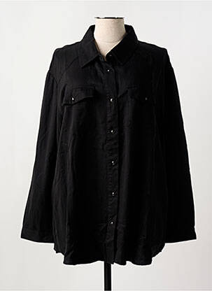 Chemisier coupe droite manches longues noir MAT. femme