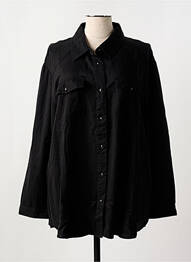 Chemisier coupe droite manches longues noir MAT. femme
