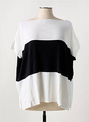 Pull coupe droite manches courtes blanc MAT. femme