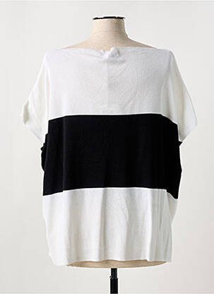 Pull coupe droite manches courtes blanc MAT. femme