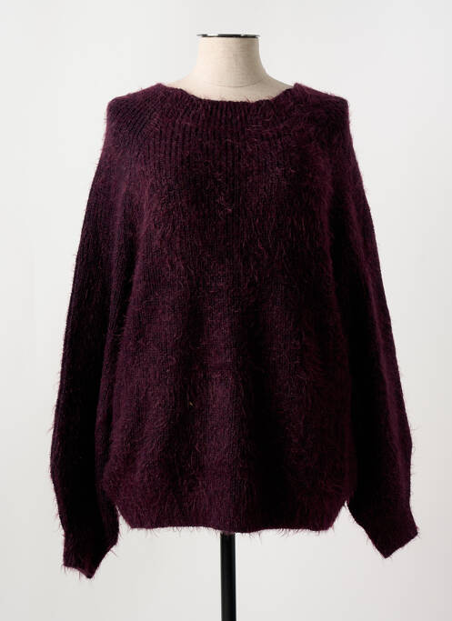 Pull stretch manches longues violet MAT. femme