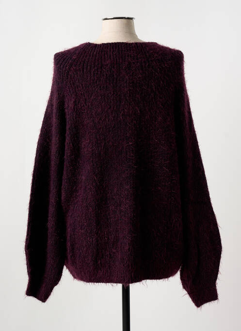 Pull stretch manches longues violet MAT. femme