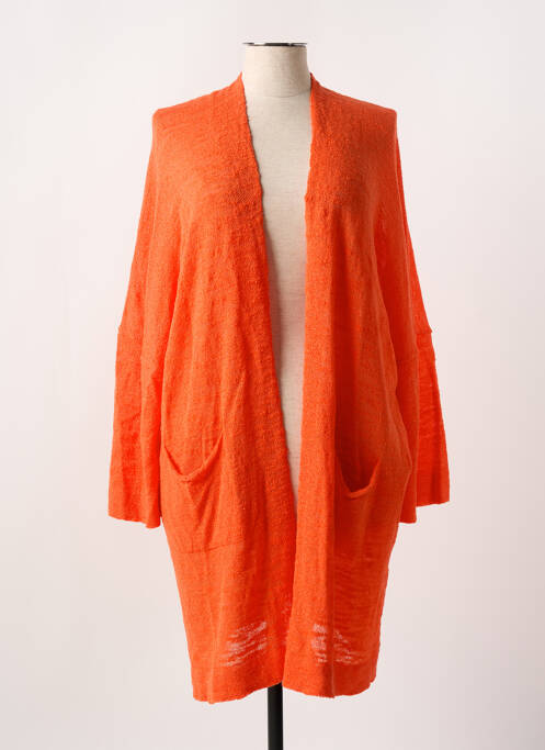 Gilet manches longues orange MAT. pour femme