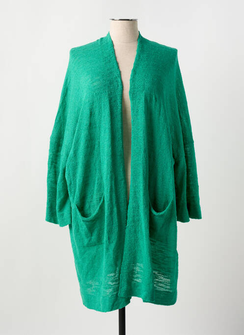 Gilet manches longues vert MAT. pour femme