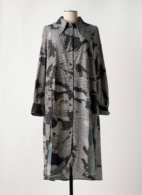 Manteau long noir MAT. pour femme