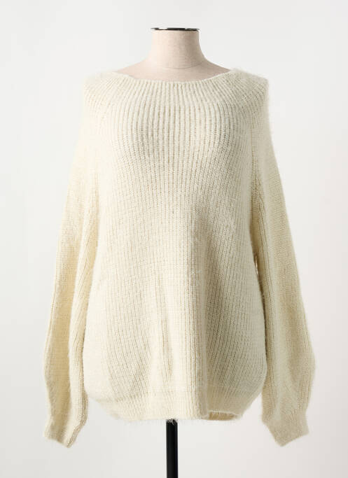 Pull beige MAT. pour femme